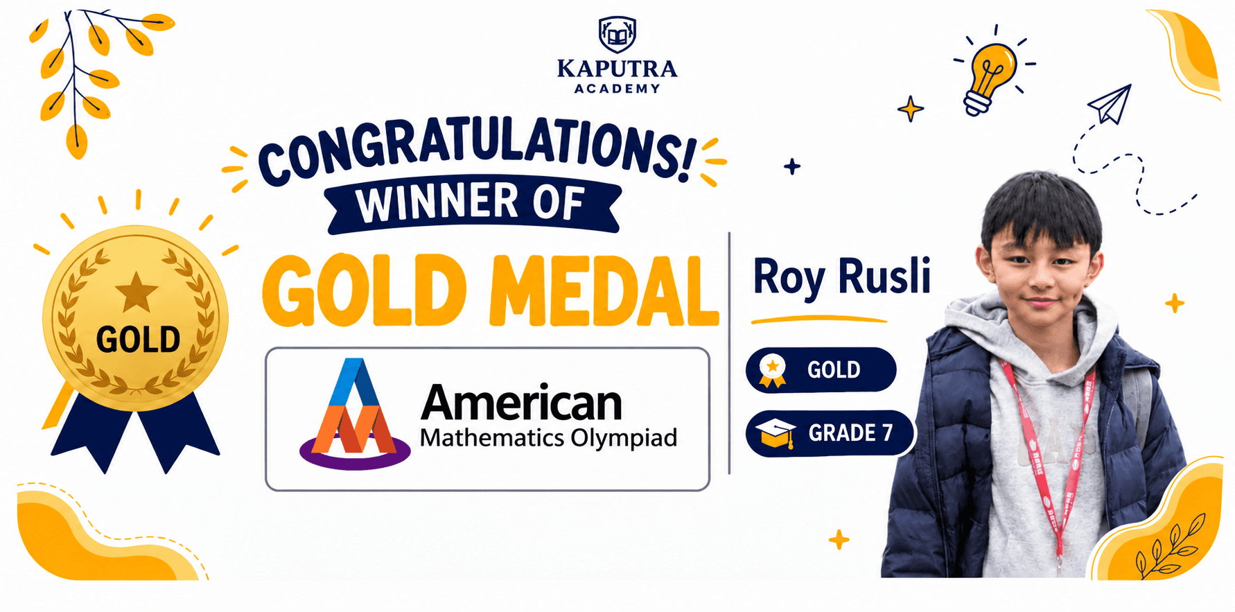 Singapore and Asian Schools Math Olympiad Medalist