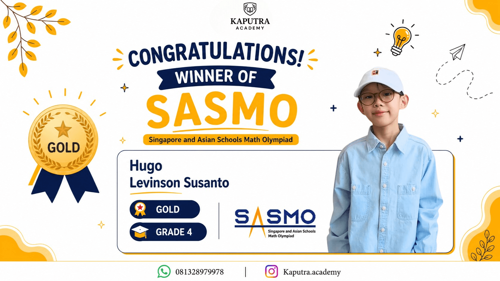 Hugo Levinson - SASMO Gold Medalist