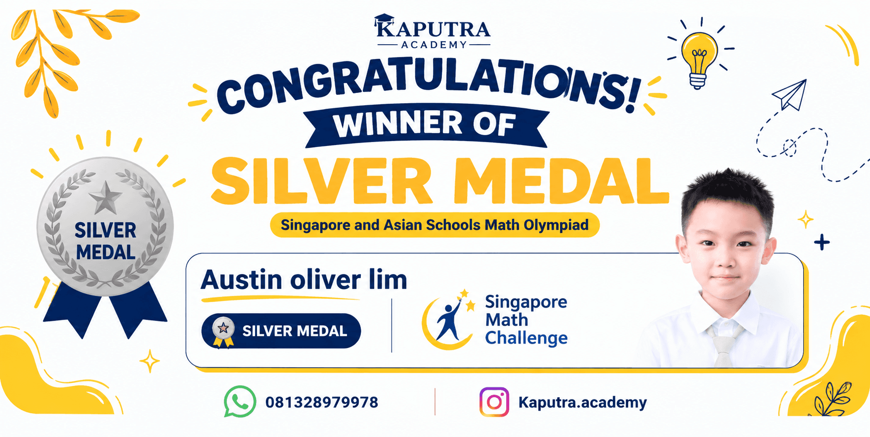 Singapore and Asian Schools Math Olympiad Medalist