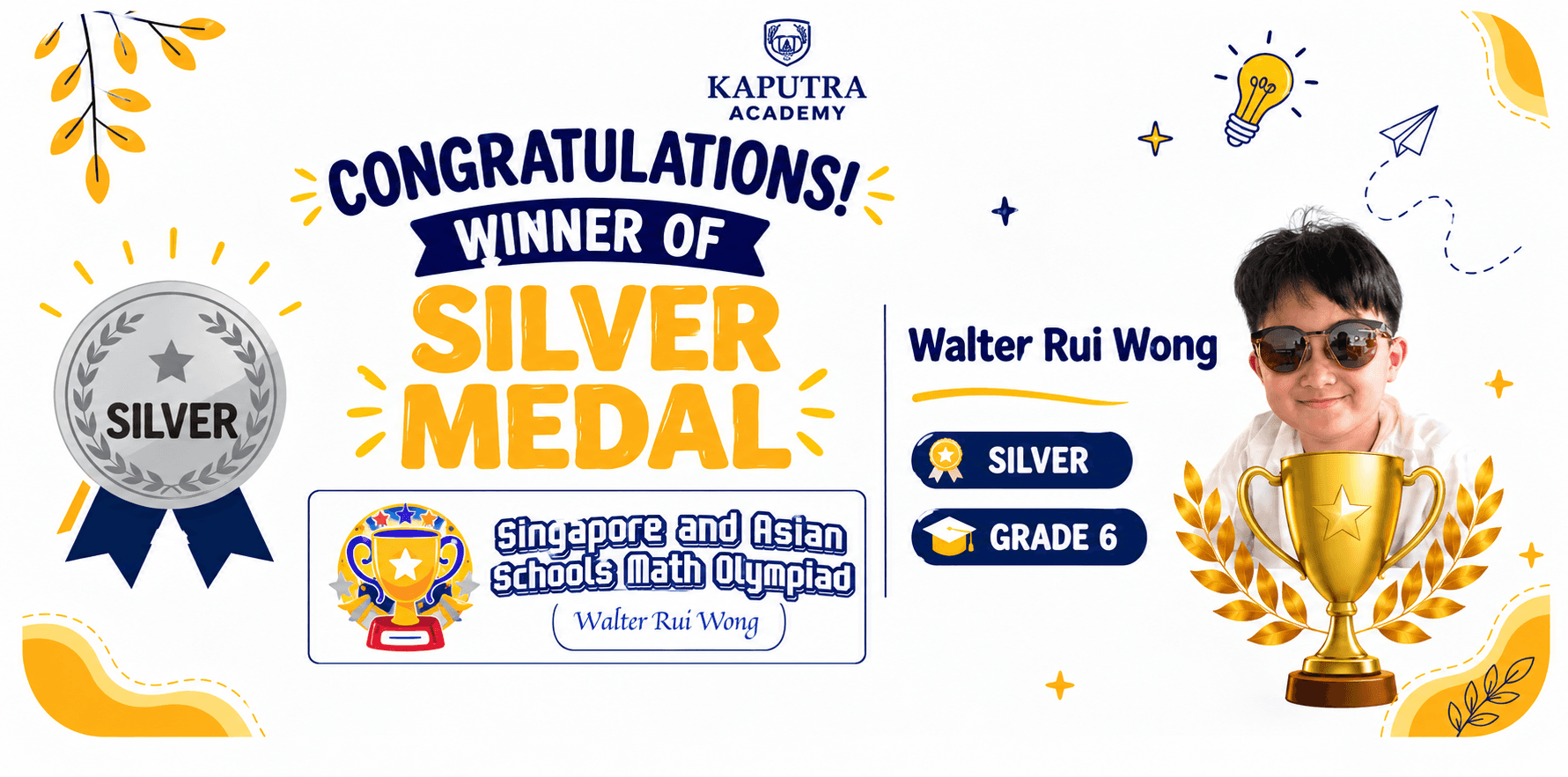 Singapore and Asian Schools Math Olympiad Medalist